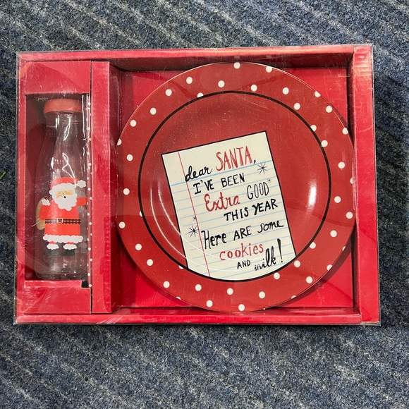 Holiday Home “Dear Santa…” Cookies For Santa Plate & Milk Bottle - Picture 4 of 8